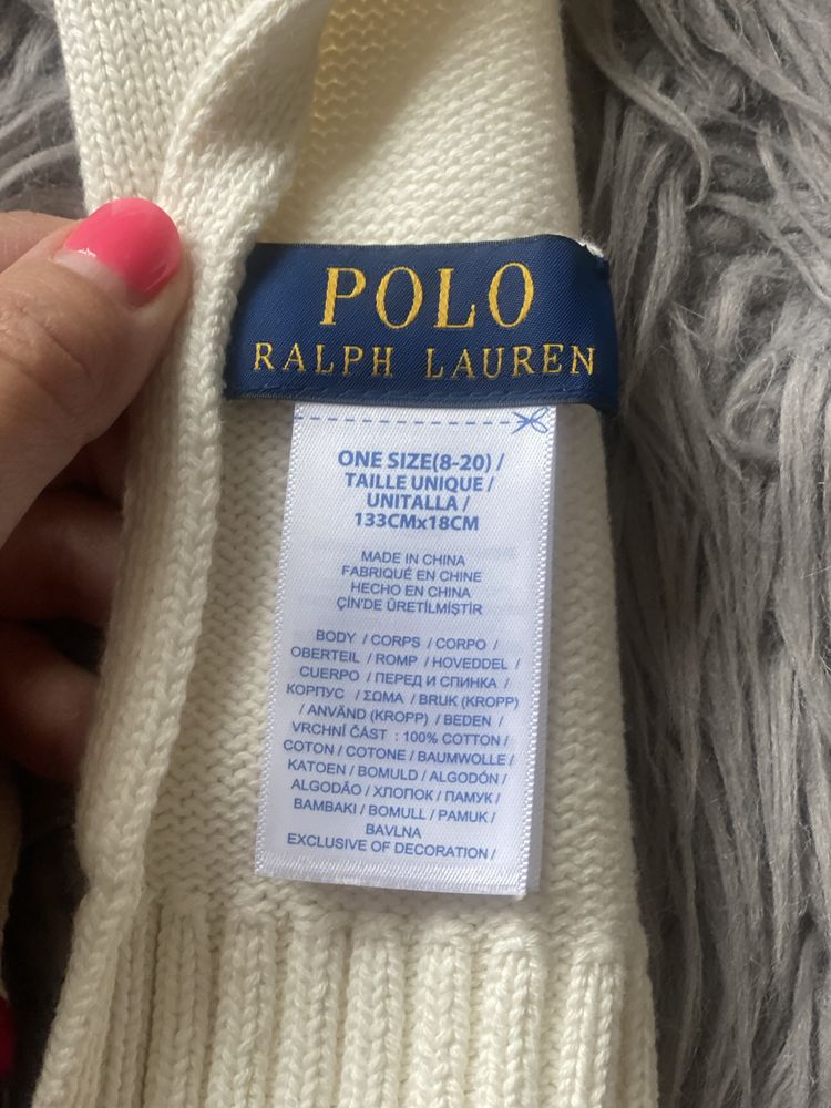 Oryginalny szalik Ralph Lauren Polo Bear nowy