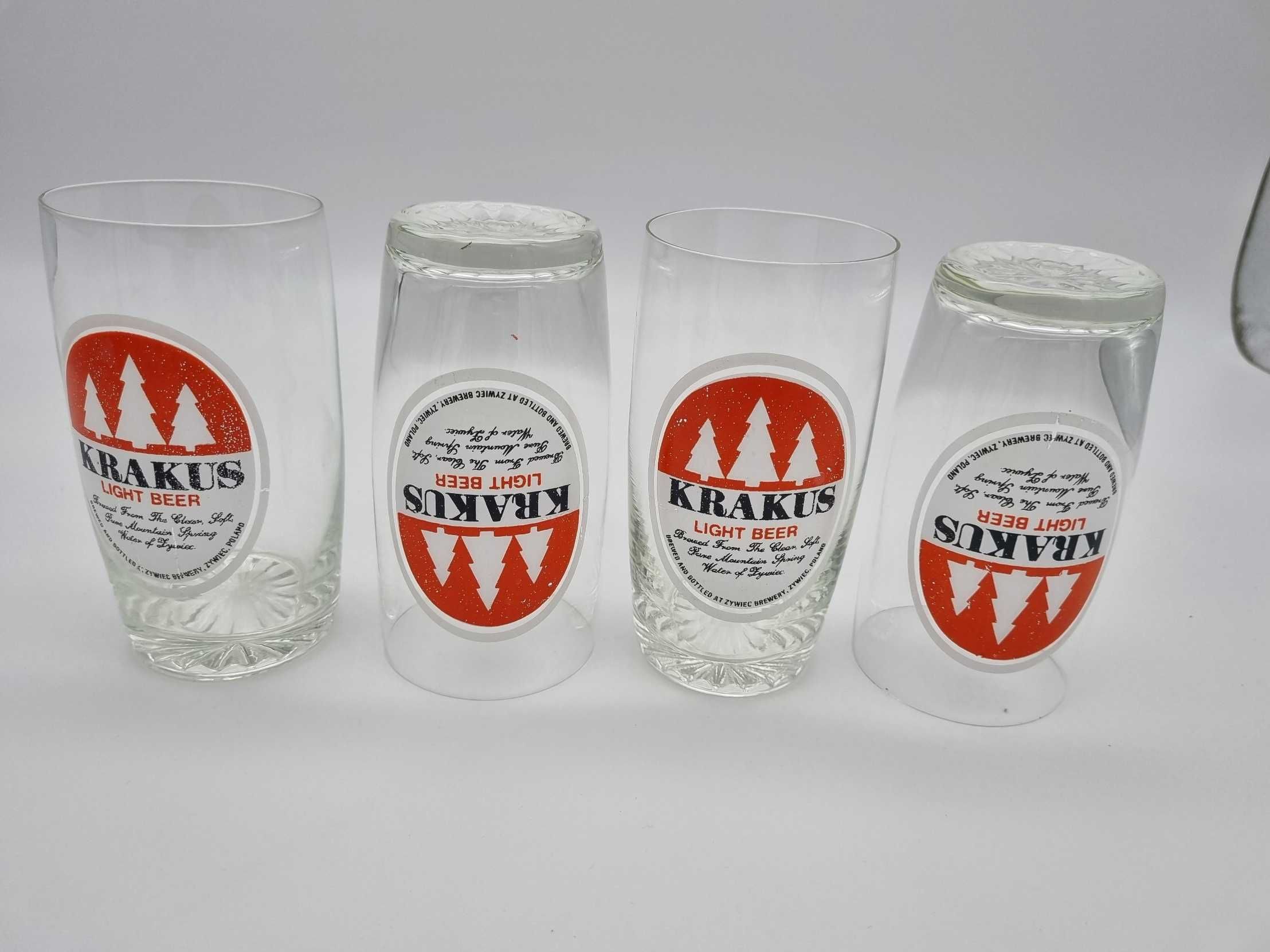 Komplet 4x Szklanka do Piwa Krakus Żywiec Vintage Lata 70