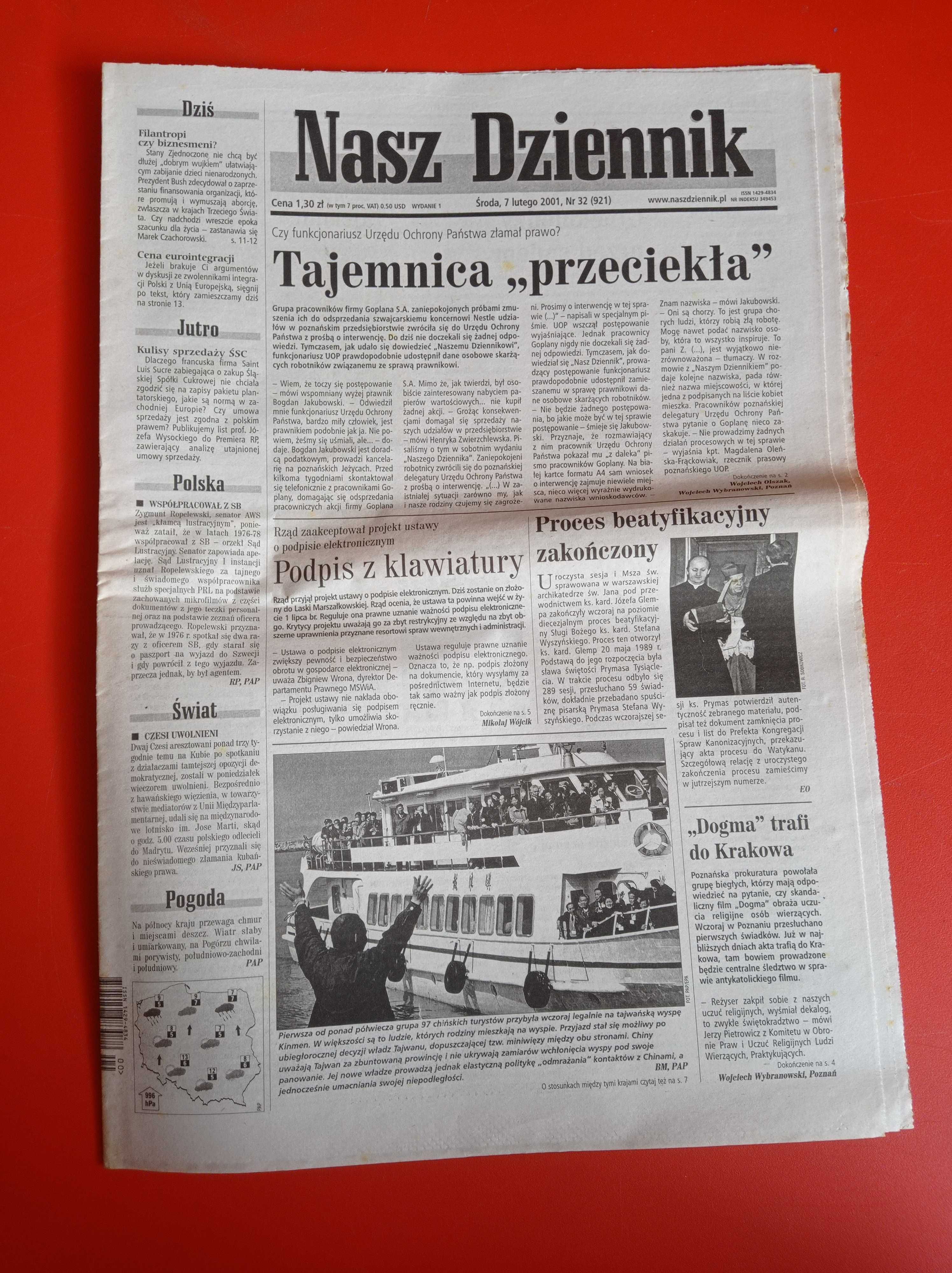 Nasz Dziennik, nr 32/2001, 7 lutego 2001