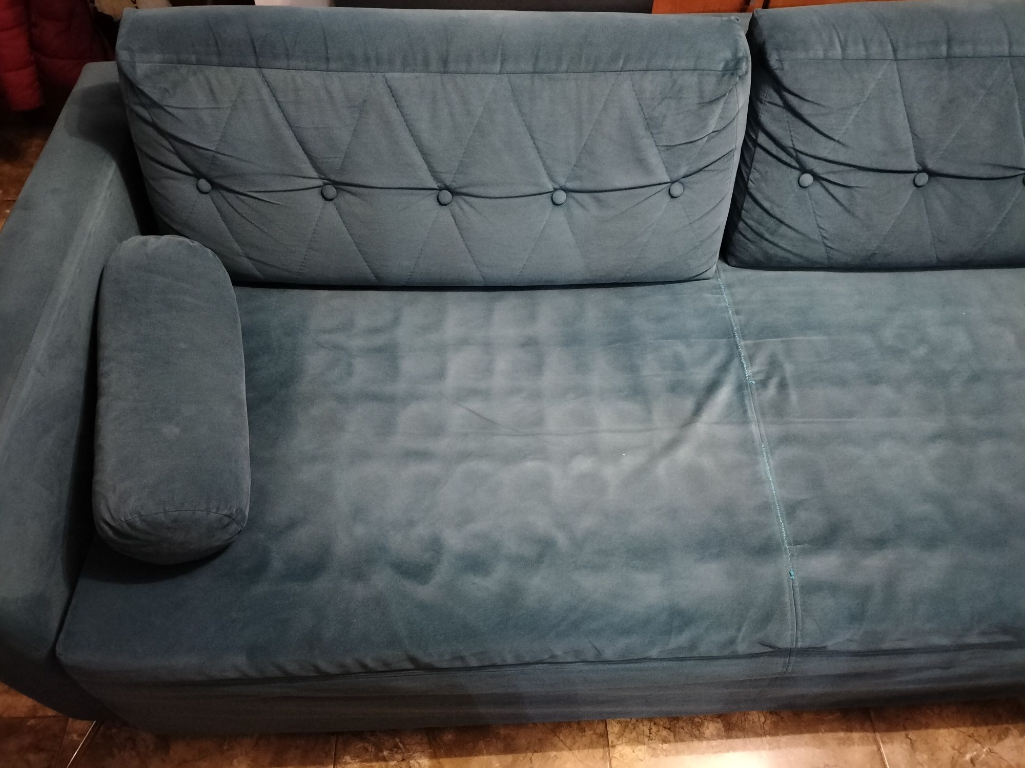Sofa z funkcją spania turkusowa