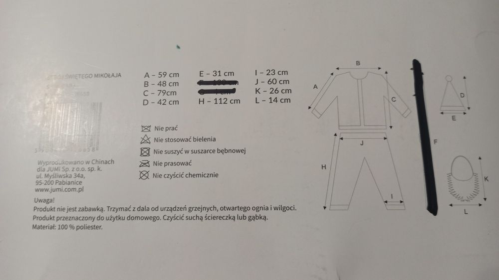 Strój Świętego Mikołaja Gwiazdora Przebranie Kostium Uniwersalny