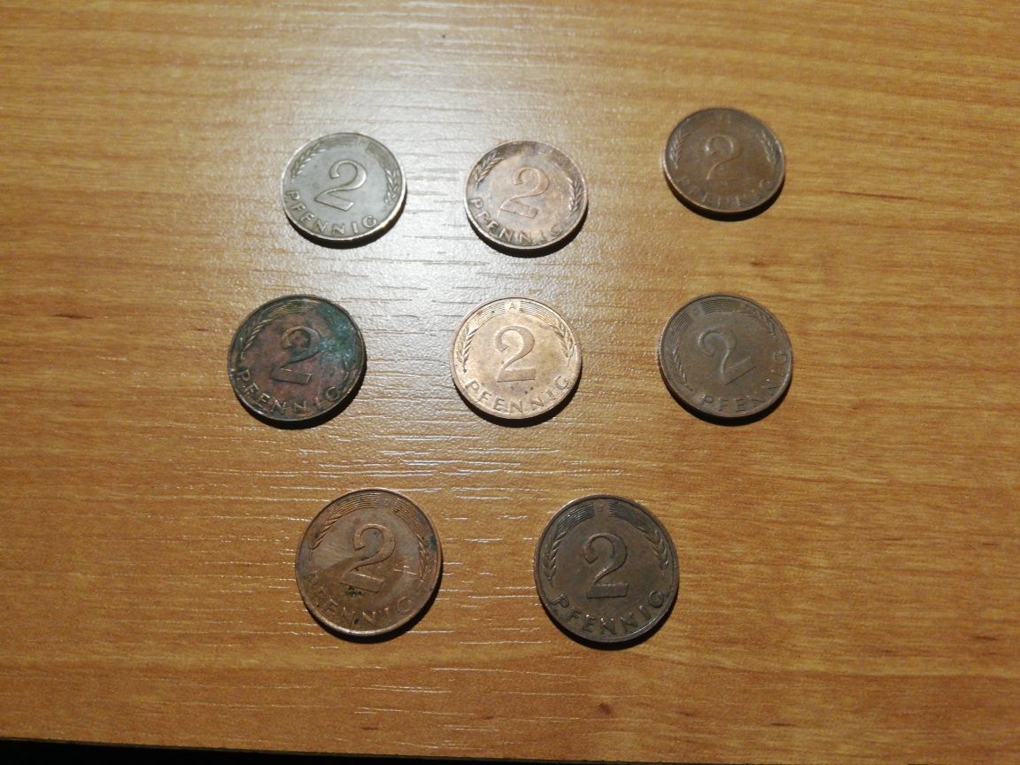 Moneta 2 Pfennig 1961/94 (8sztuk)