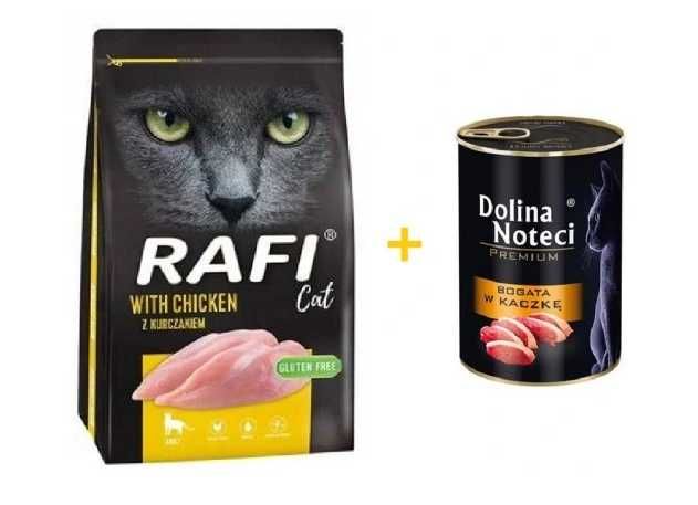 DOLINA NOTECI Rafi Cat z kurczakiem karma 7 kg + mokra karma 400g