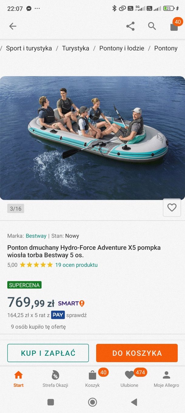 Ponton 5 osobowy Elite Hydro Force Adventure
