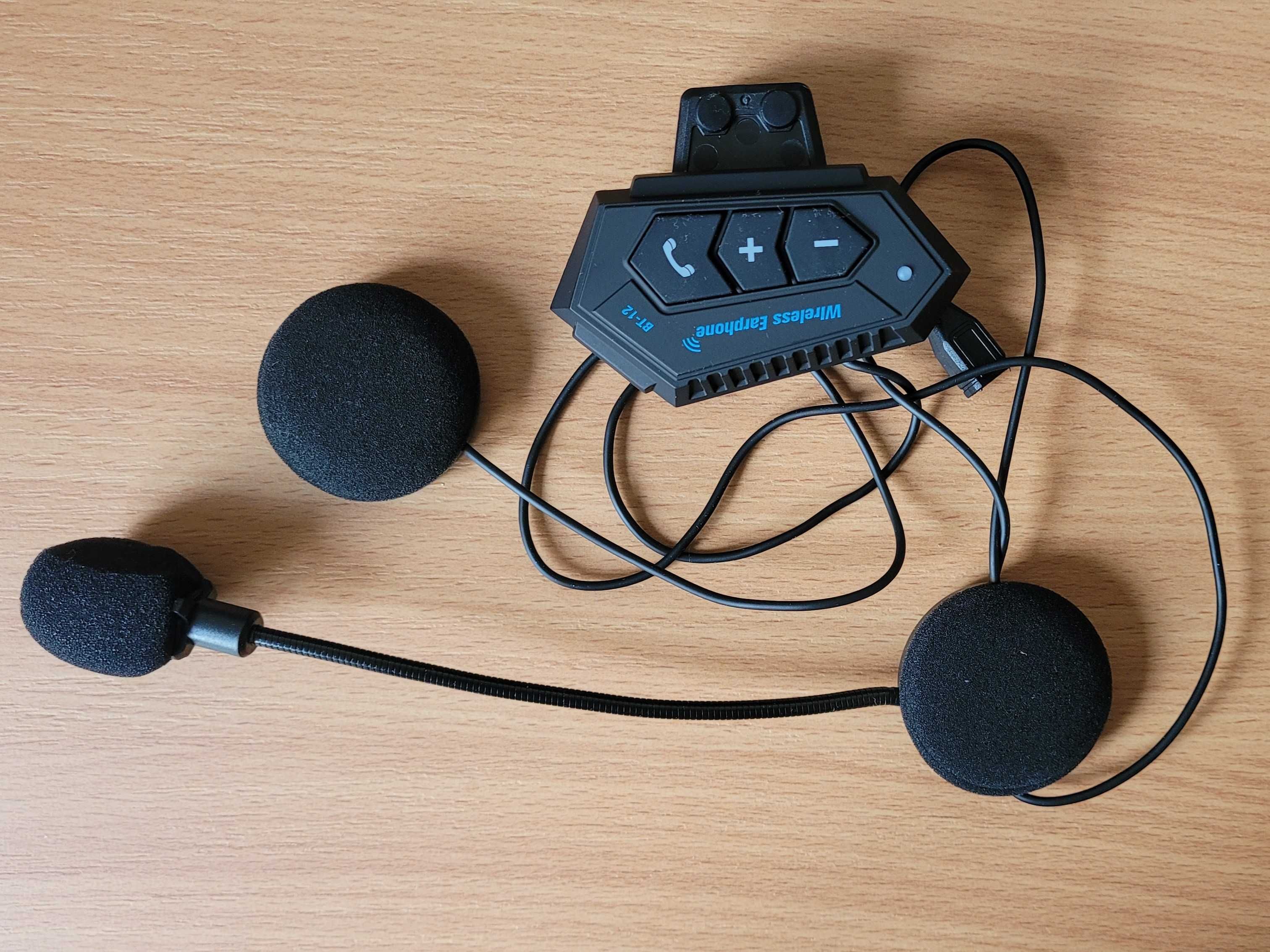 Zestaw słuchawkowy Bluetooth do kasku motocyklowego z mikrofonem