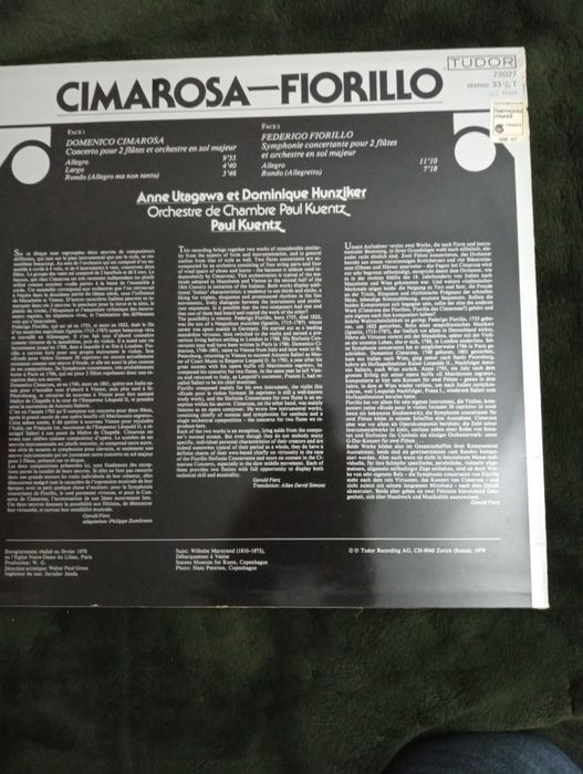 Vinil Domenico Cimarosa - Symphonies Concertantes Pour 2 Flûtes Et Or,