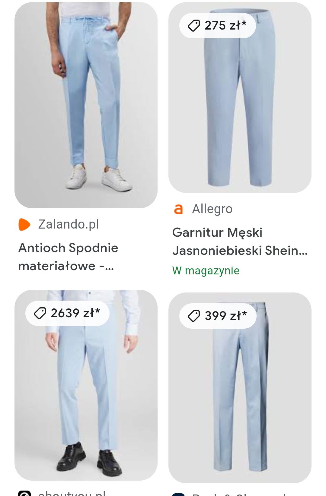 Męskie spodnie na kant jasnoniebieskie