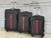 Чемодан  чемоданы  валіза Wings 1706 4 колеса ткань текстиль Польша