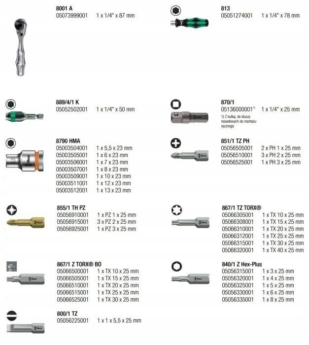 Zestaw Tool-Check Plus z grzechotką 1/4" WERA