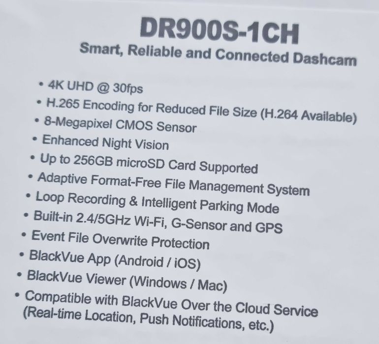 BlackVue DR900S-1CH 128GB 4K UHD - nowy