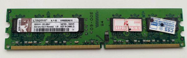 Память для ПК Kingston Kingston DDR2-800, 1G (KVR800D2N6/1G)