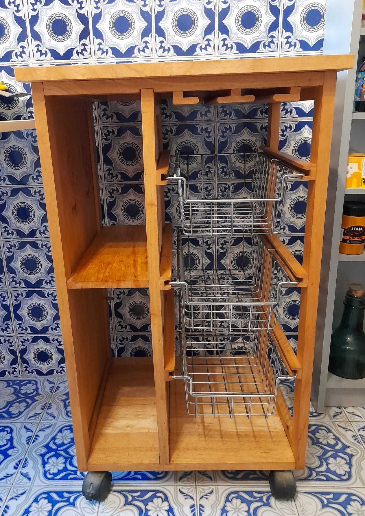 Carrinho de Cozinha com Rodas - Disponível até 22/09