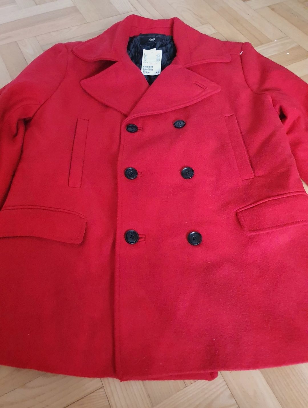 Nowy płaszcz męski H&M 54 wełna 60%