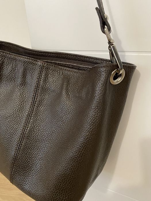 Torebka RYŁKO skórzana listonoszka jak nowa czekoladowa