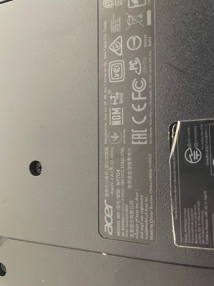 Portatil Acer A315-33 4/120GB