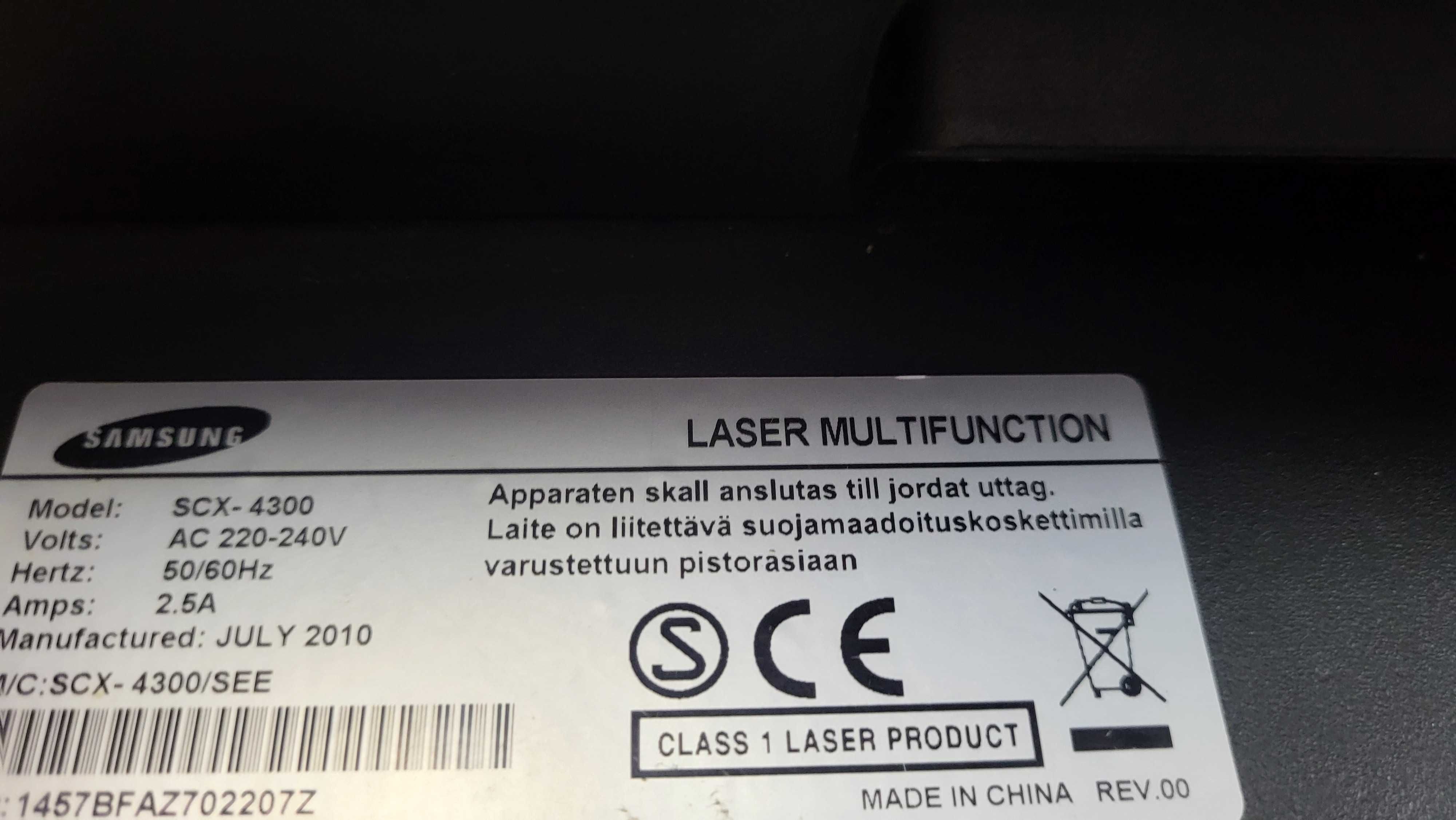 Drukarka Laserowa Mono Samsung SCX-4300 Tarnów