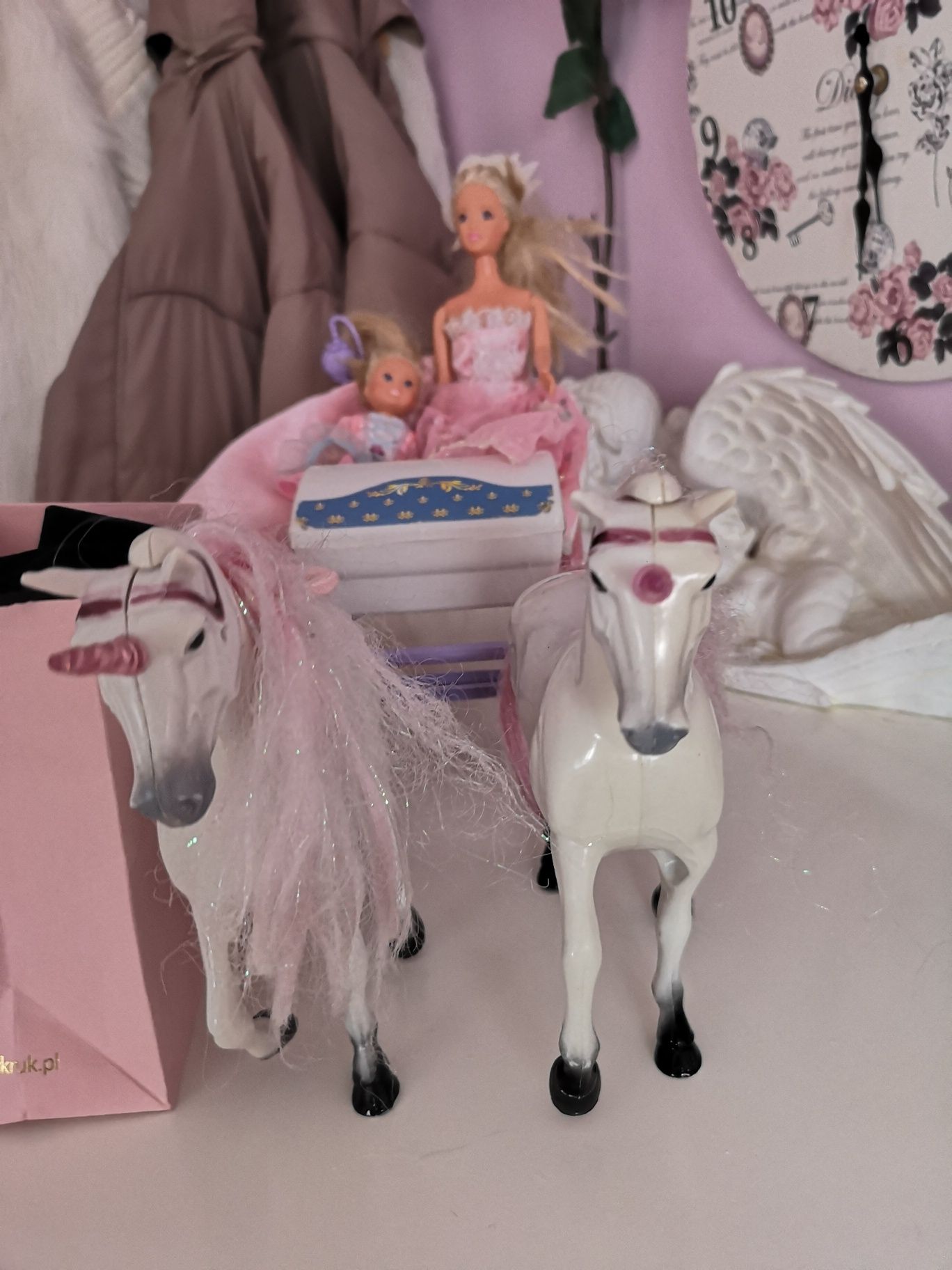 Karoca z koniami Barbie konie z karocą dla księżniczki