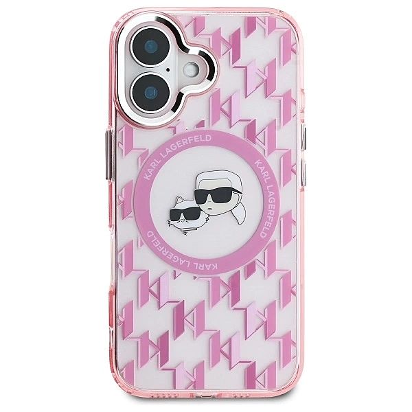 Etui Karl Lagerfeld IML Monogram Karl & Choupette Head MagSafe na iPho