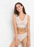 AF9334 Komplet bustier + stringi koronka biała ^38