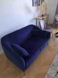 Sofa Kogga z weluru - granatowy - dobry stan - 350zł