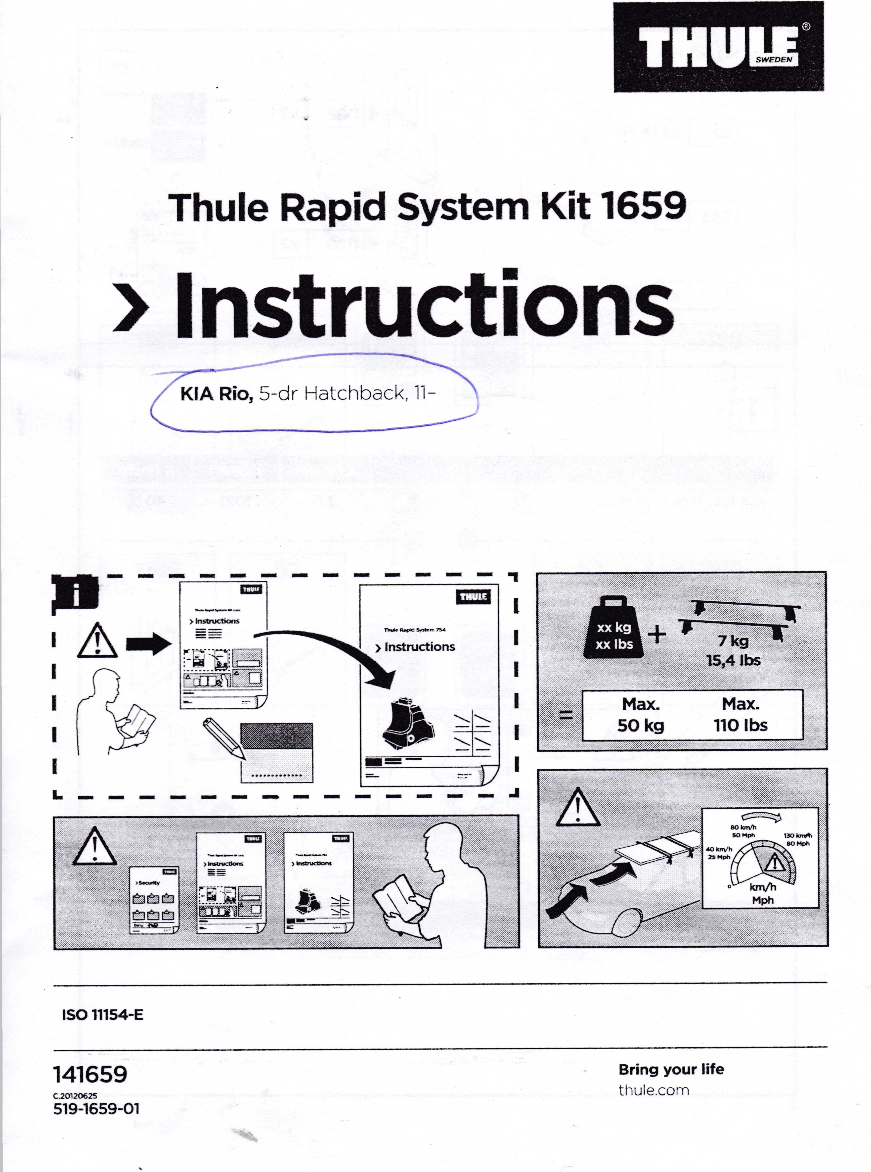 Thule kit TH 1659 (Kia Rio 5 drzwi, hatchback, 2011-)