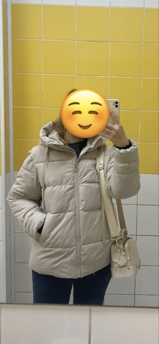 Жіноча зимова куртка 54 розмір, світлий беж