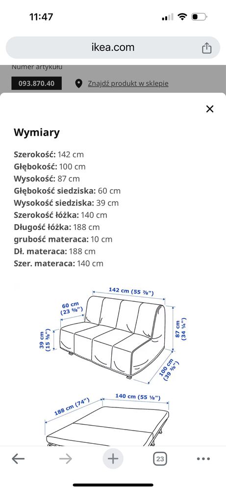 Rezerwacja Kanapa sofa rozkladana