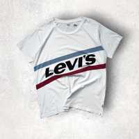 Футболка Levi's big logo/оверсайз/базова/центр лого/біла левіс