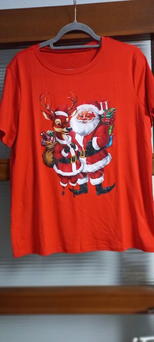 T shirt damski z motywem mikołaja r.L Nowa