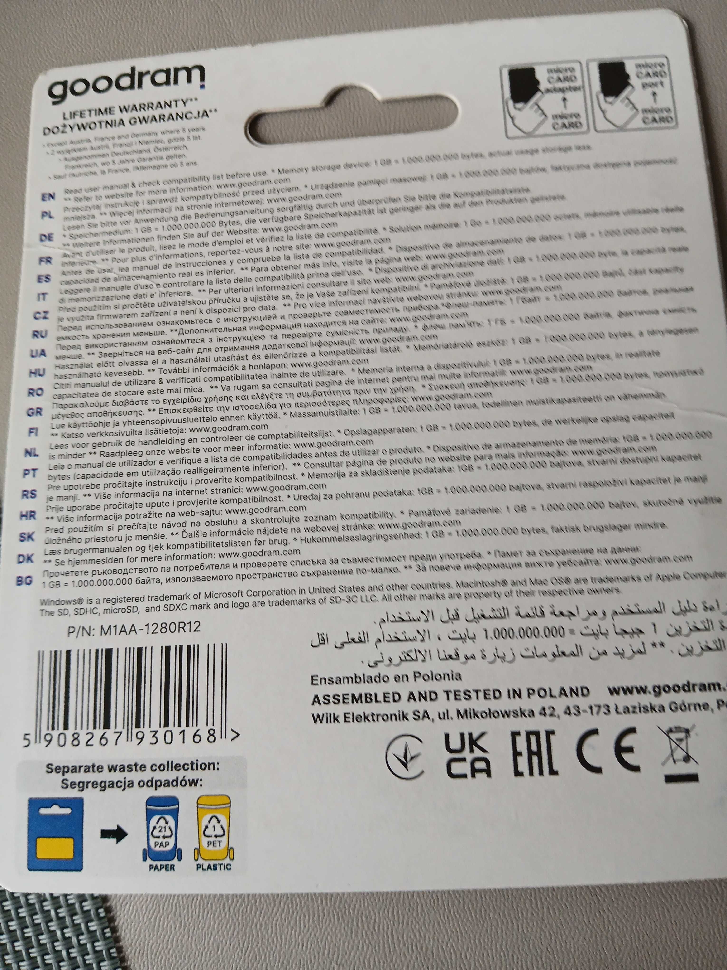 Nowa karta pamięci do telefonu  128GB oryginalnie zapakowana.