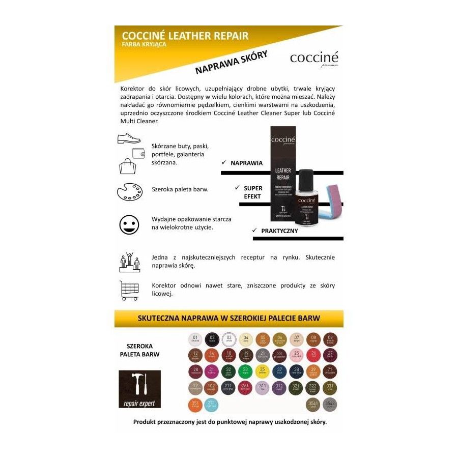korektor do farbowania skór obuwia coccine granatowy 10ml