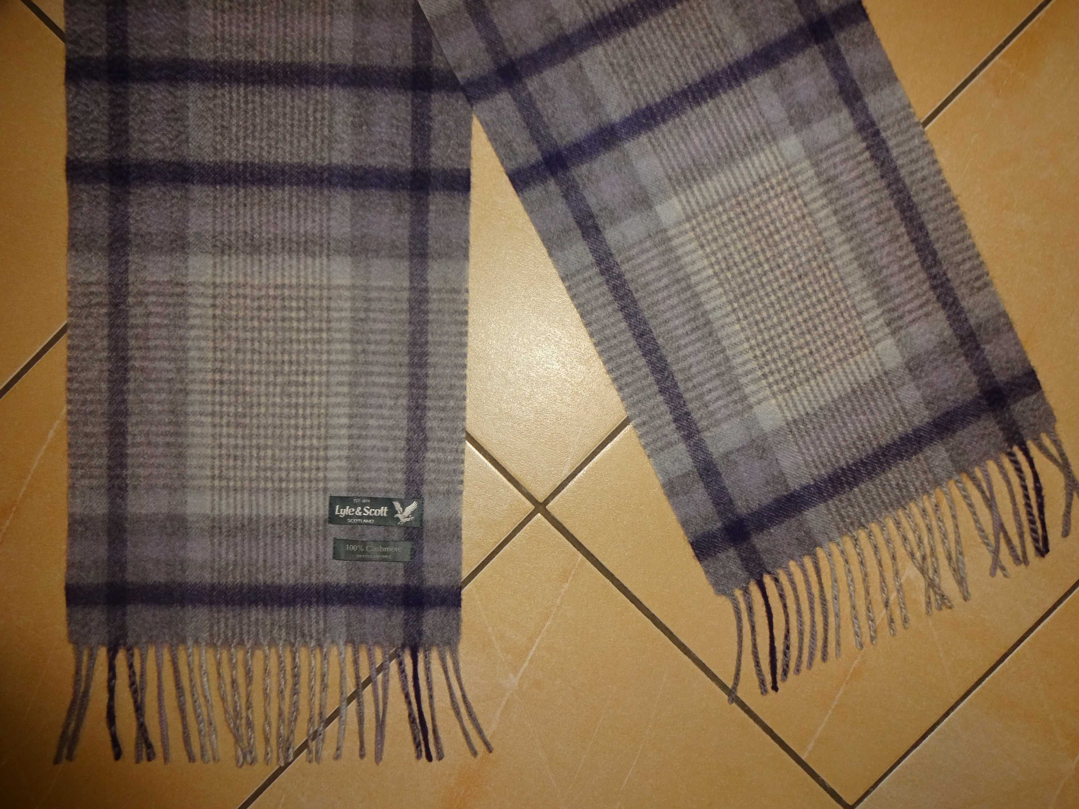 Lyle & Scott Scotland 100% Cashmere NOWY kaszmirowy szalik