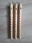 Zestaw 3x flet drewniany, instrument do grania, 3 flety
