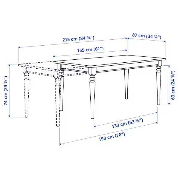 INGATORP Stół rozkładany Ikea czarny 155/215x87 nowy w kartonach