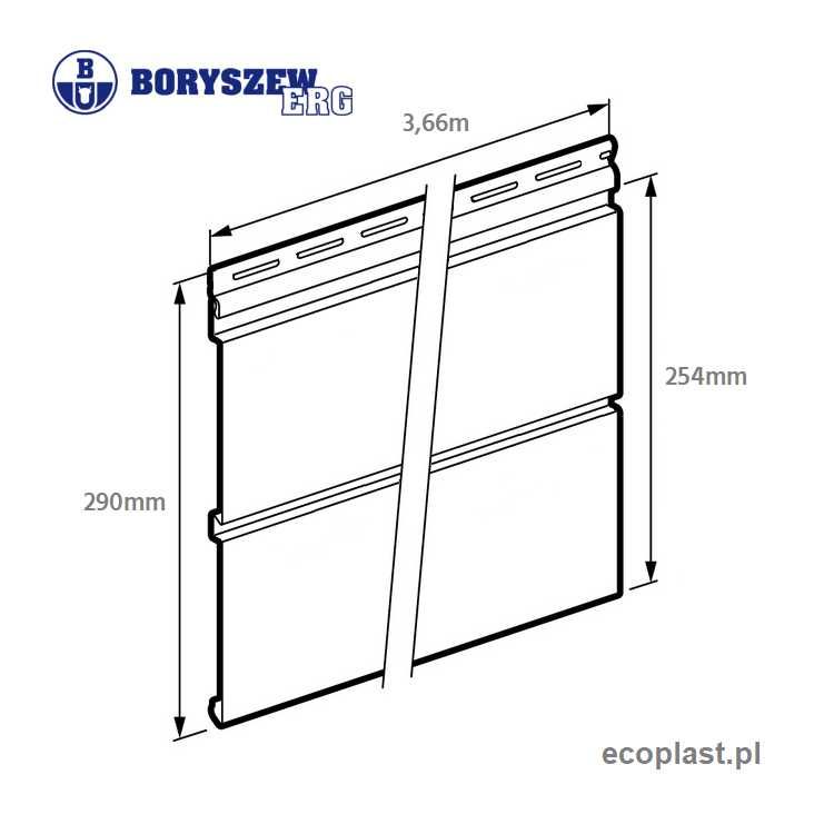 BORYSZEW biały -Podsufitka PEŁNA D5 duo (dwudeskowa) PVC /25,4cmx3,66m