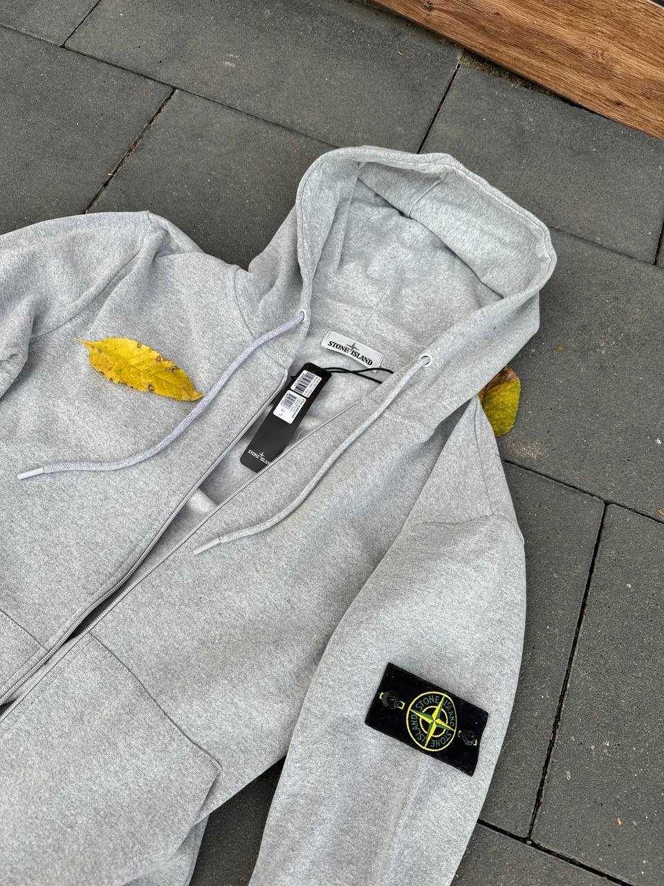 Серая кофта Зип Худи новая / STONE ISLAND Олімпійка сіра чоловіча