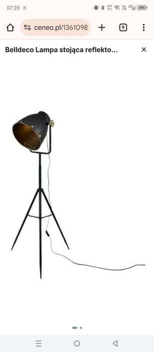 Lampa reflektor loft metalowa