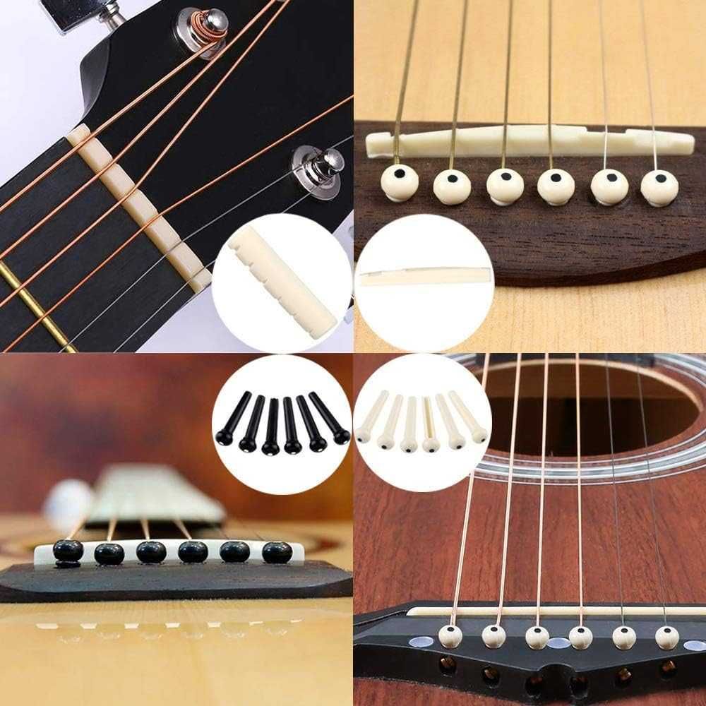 Kit guitarra 60 peças afinador capo palhetas cordas pinos alicate NOVO