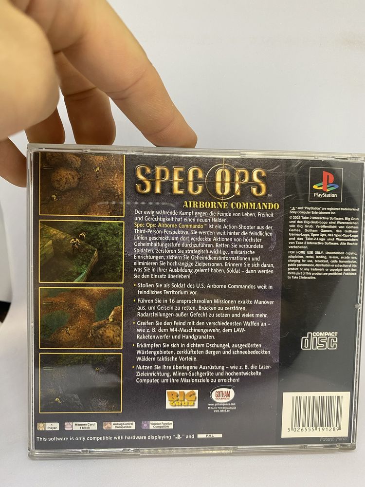 Gra Spec Ops Airborne Commando PSX PS1 Play Station pudełkowa