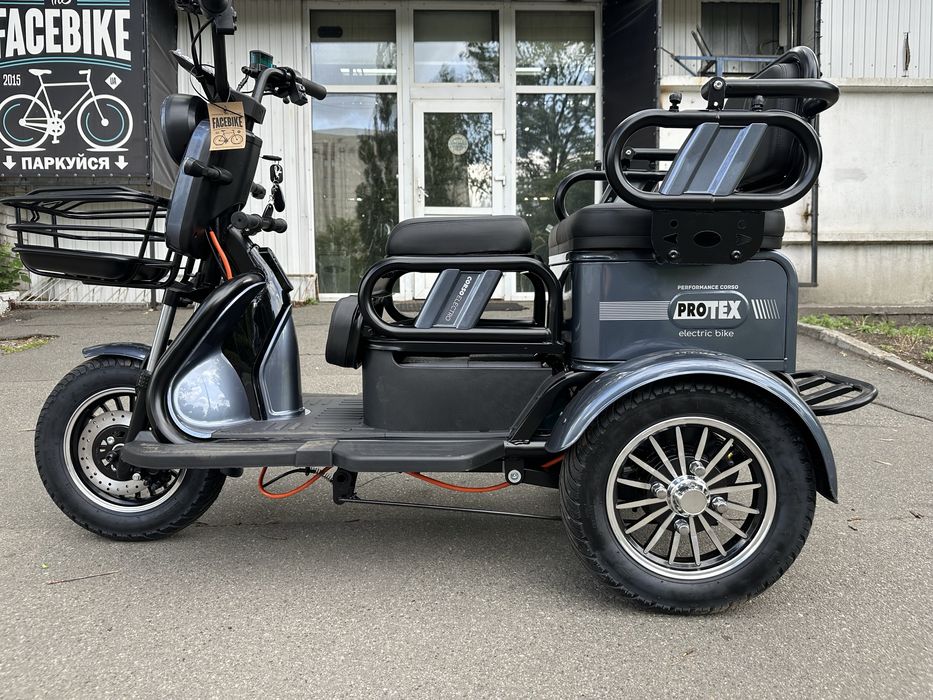 Електричний трицикл Corso PROTEX (1000Вт, 72В, 23 Аг) 10" фіолетовий
