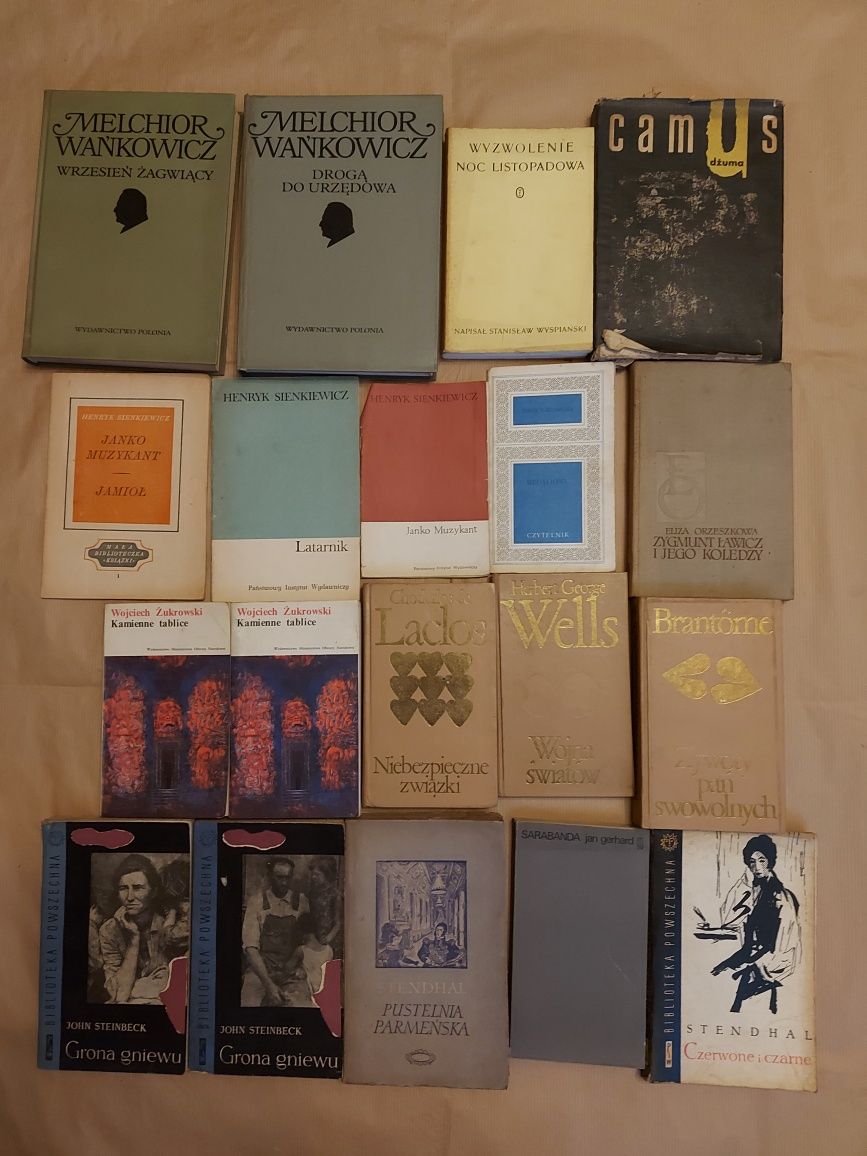 19 książek literatura piękna w tym lektury Camus Wańkowicz Steinbeck s