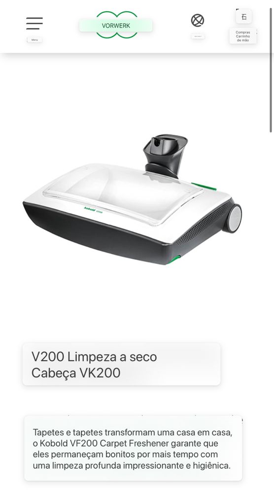 Vk 200 limpar carpete