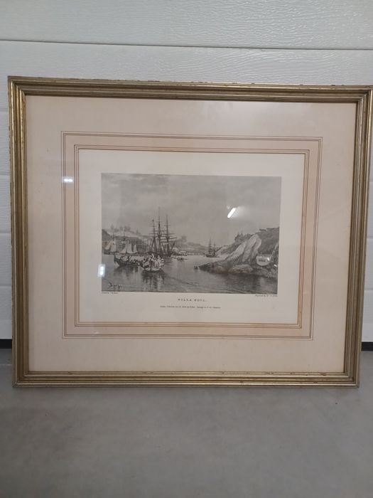 Quadro com gravura antiga inglesa