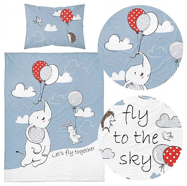 Pościel 100x135/2 części MAYA MOO Dziecięca Bawełniana Do Łóżeczka