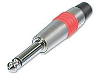 REAN NYS224C-2 - Złącze JACK wtyk 6,3mm 1/4" TS mono (czerwony) 20szt