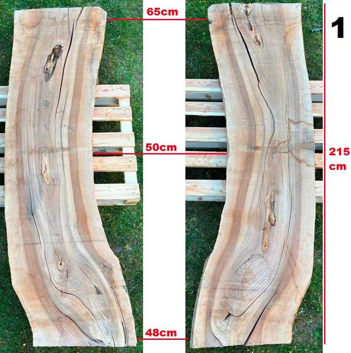 Deski (foszty) z orzecha włoskiego, dł. 215, szer. 60-35