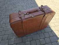 Walizka Vintage PRL jak nowa Skórzana