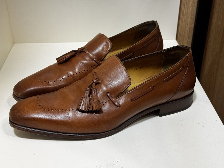 Лоферы мужские с кисточками кожа