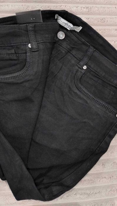 Czarne Spodnie Jeansowe Plus Size rozmiar 38,  Bawełna 97 %