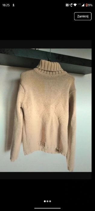 Vintage sweter golf beżowy M
